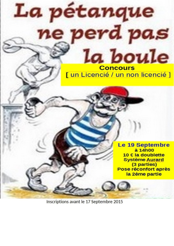 Concours un licencié-un non licencié Concours un licencié-un non licencié