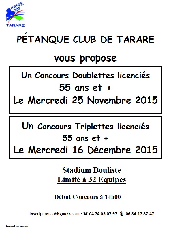 Concours vétérans Novembre et Décembre 2015