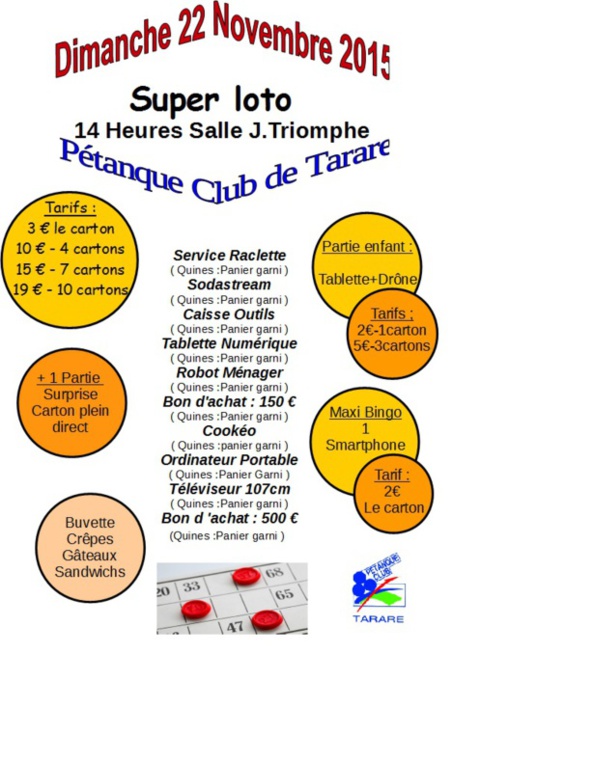 Loto du Pétanque Club