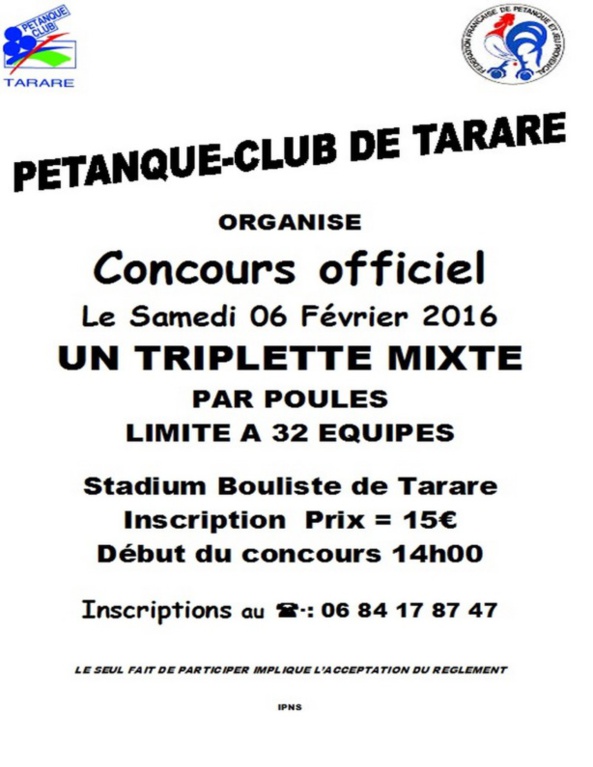 Concours triplettes mixtes du 06 Février