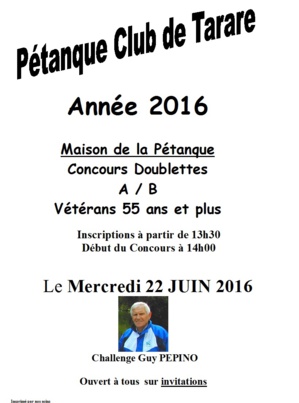 Concours doublette Gentlemen Guy Pépino Concours doublette Gentlemen Guy Pépino