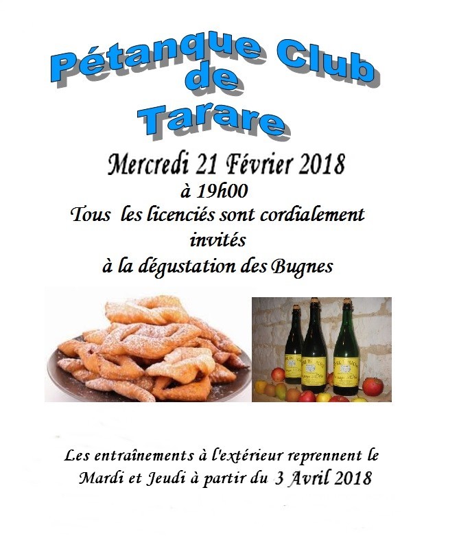 Dégustation de bugnes le 21 Février