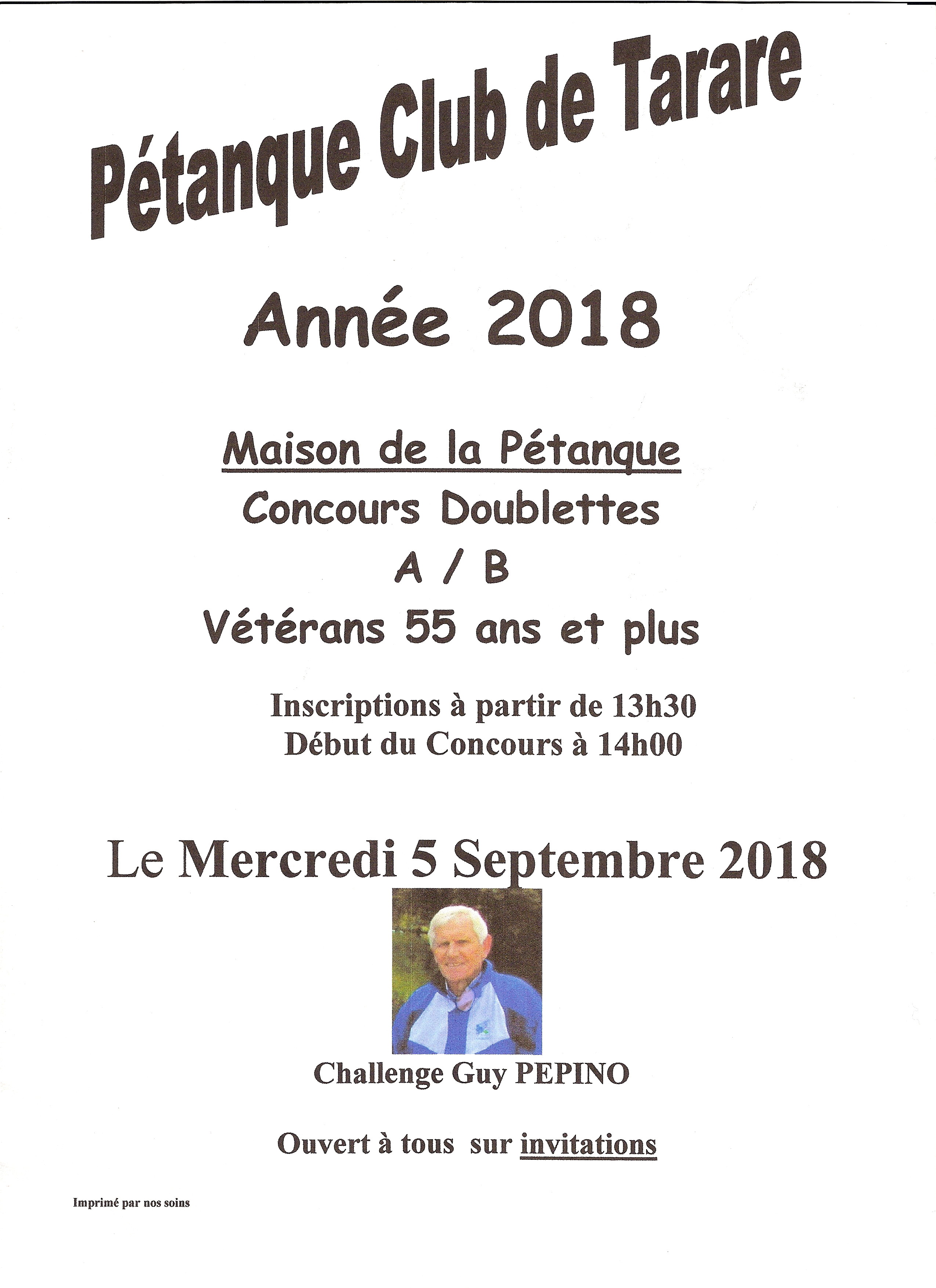 Gentlemen Guy Pépino 55 ans et + le 05 Septembre 2018