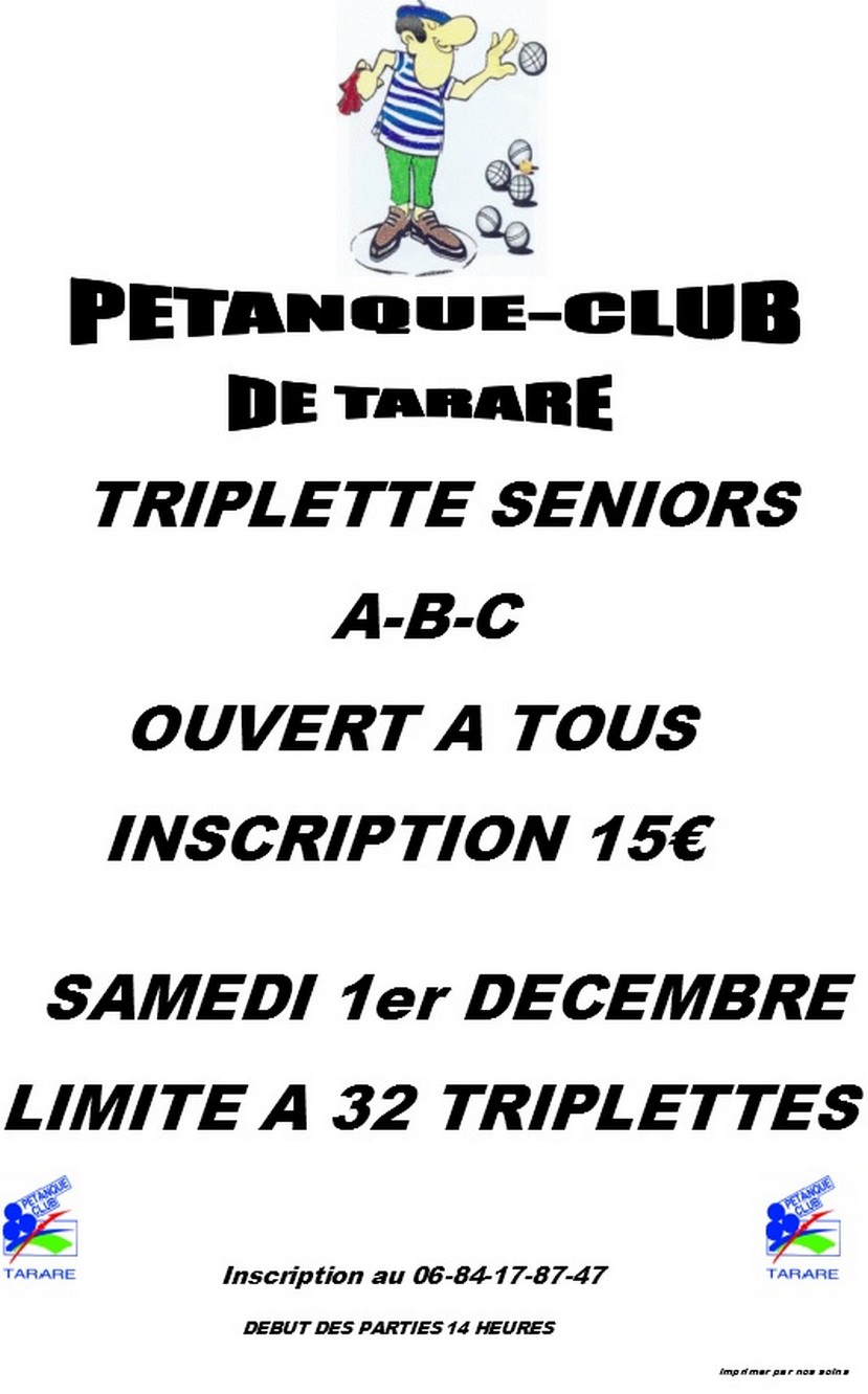 Concours triplette ouvert à tous