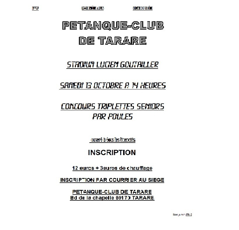 Concours Triplette Séniors Officiel Concours Triplette Séniors Officiel