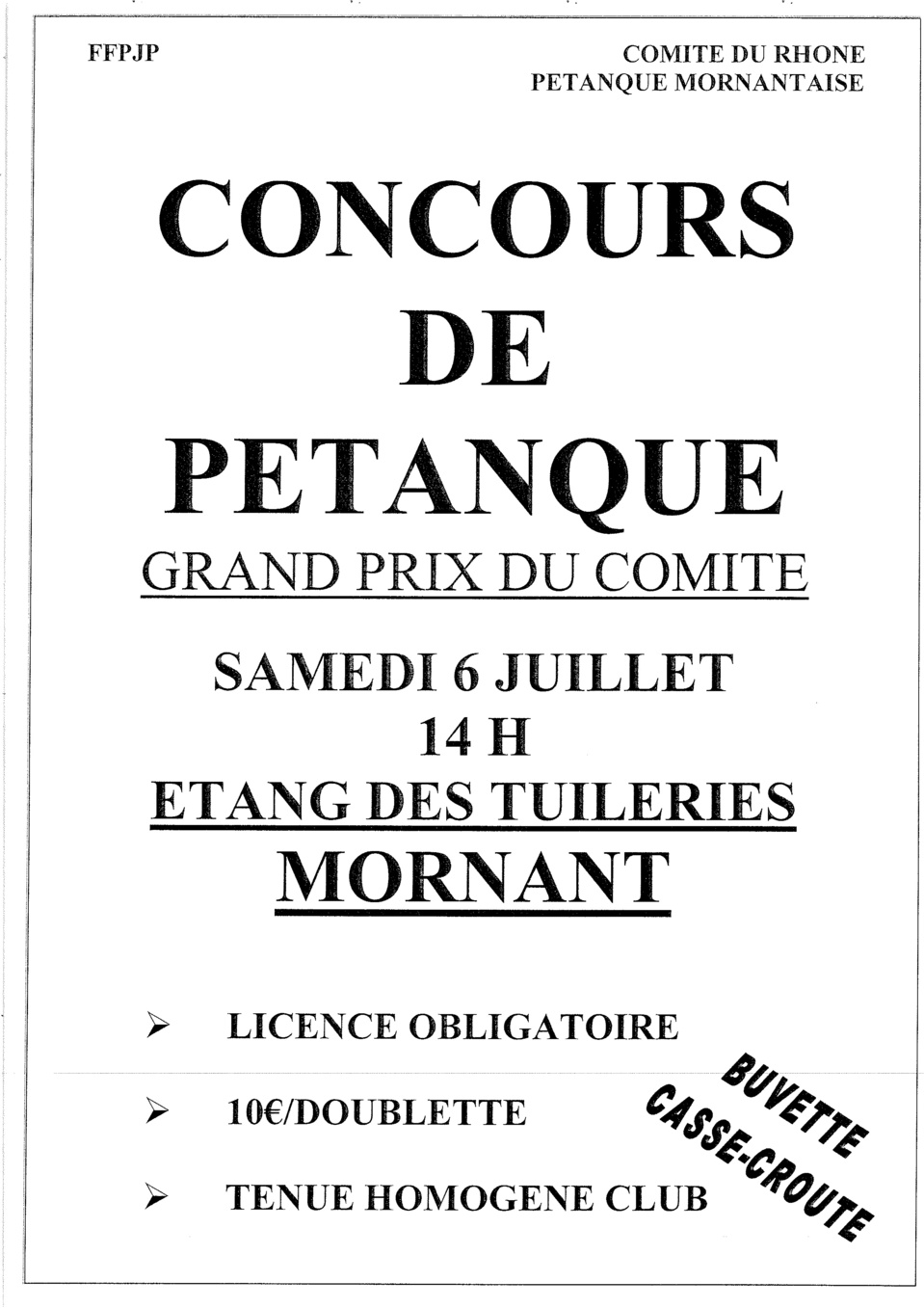 Grand prix du comité à Mornand