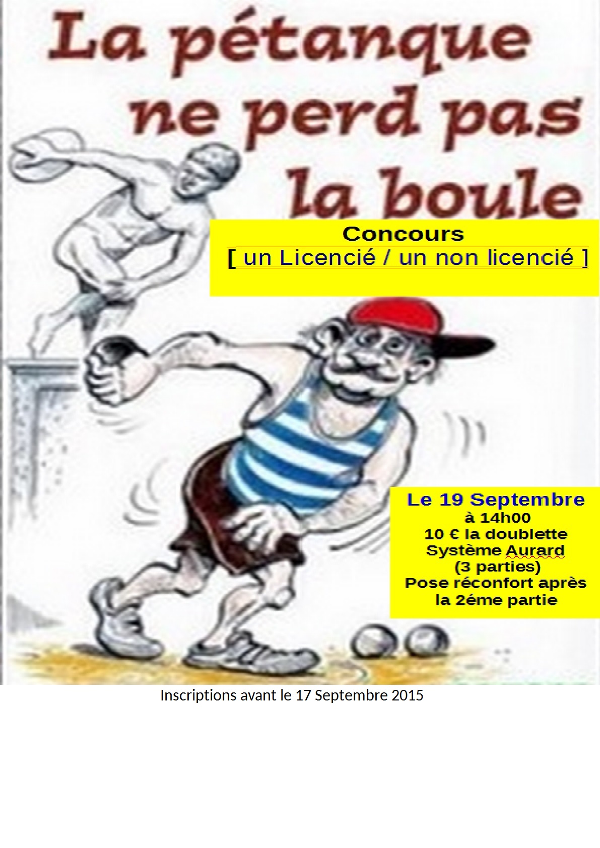 Concours un licencié-un non licencié Concours un licencié-un non licencié