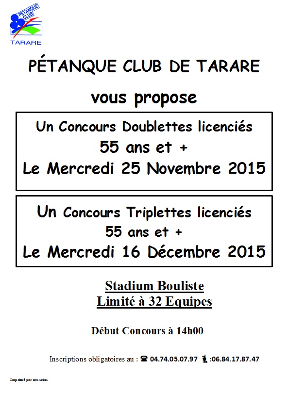 Concours vétérans Novembre et Décembre 2015 Concours vétérans Novembre et Décembre 2015