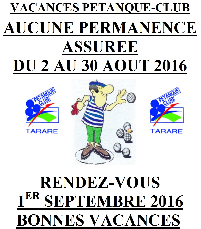 Vacances du Pétanque Club de Tarare