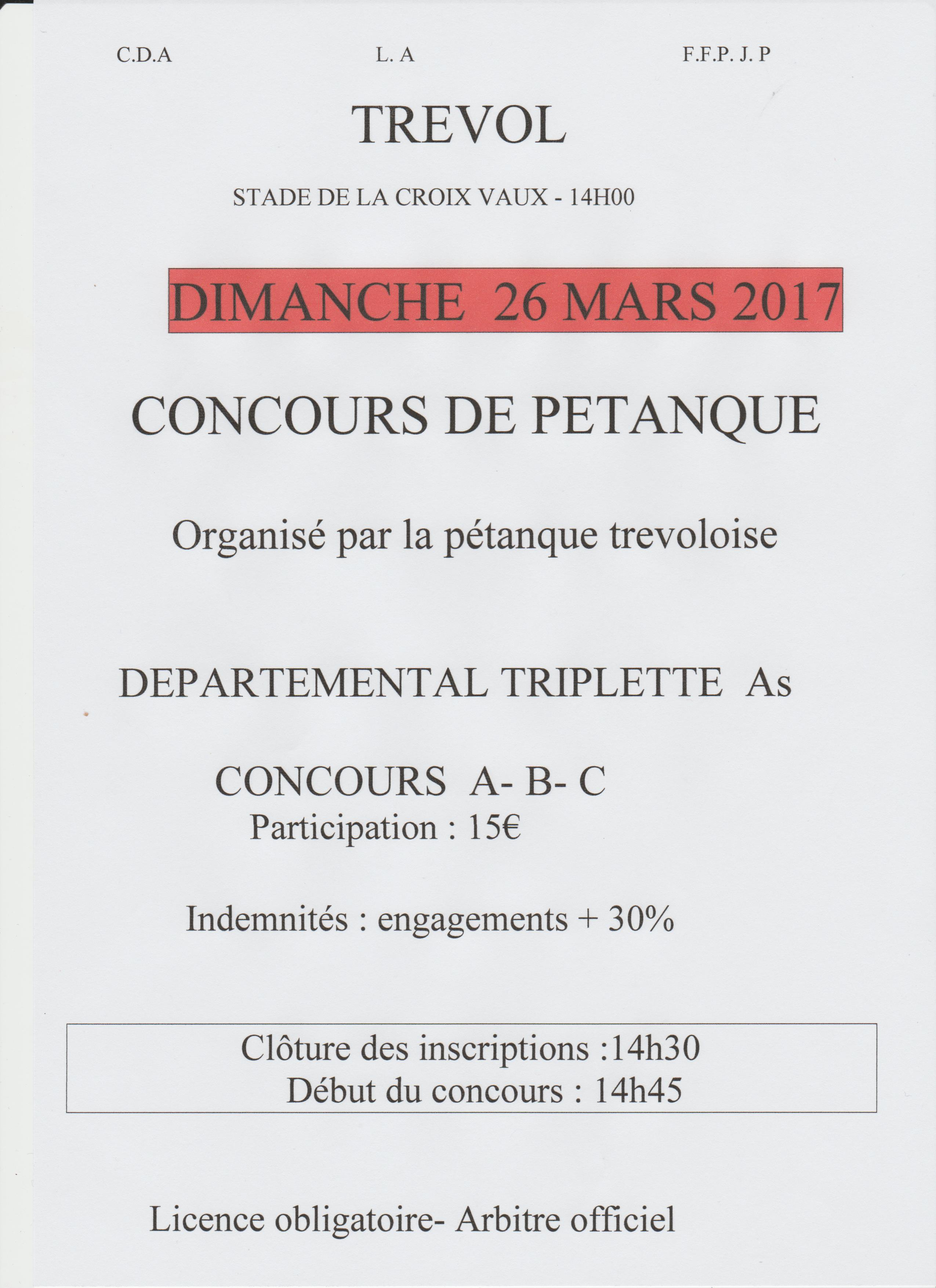 concours triplette