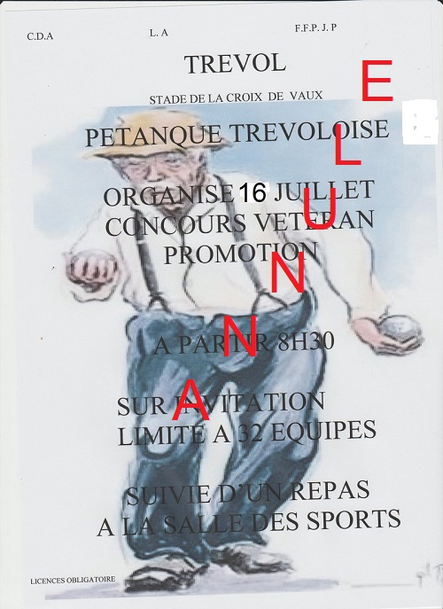 ATTENTION CONCOURS DU 16 JUILLET EST ANNULE ATTENTION CONCOURS DU 16 JUILLET EST ANNULE