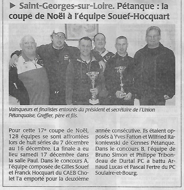 Finale Coupe de Noël 2016 Finale Coupe de Noël 2016