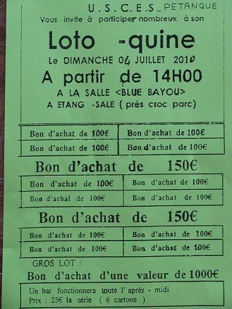 PROGRAMME DU LOTO QUINE DE L'USCES