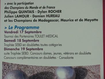 PROGRAMME DU 10EME GRAND PRIX PETANQUE DE LA VILLE DE L'ETANG SALE PROGRAMME DU 10EME GRAND PRIX PETANQUE DE LA VILLE DE L'ETANG SALE