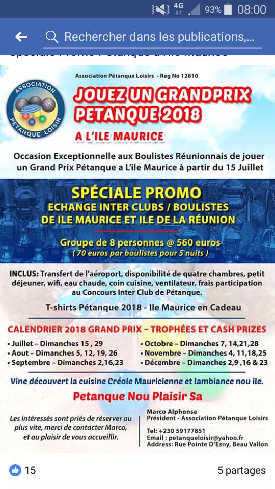 COMPETITIONS A MAURICE COMPETITIONS A MAURICE