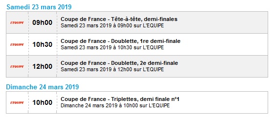 DIFFUSIONS PETANQUE TELEVISION DIFFUSIONS PETANQUE TELEVISION