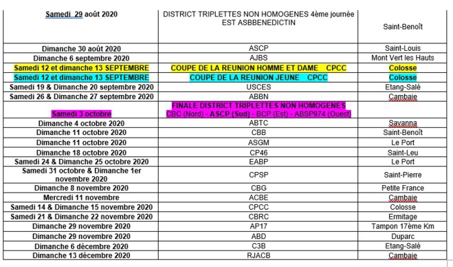 CALENDRIER 2020