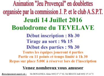 ANIMATION JEU PROVENCAL