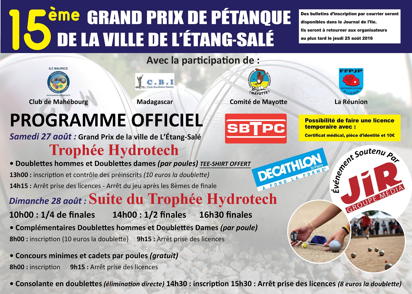 LE PROGRAMME DE LA 15EME EDITION