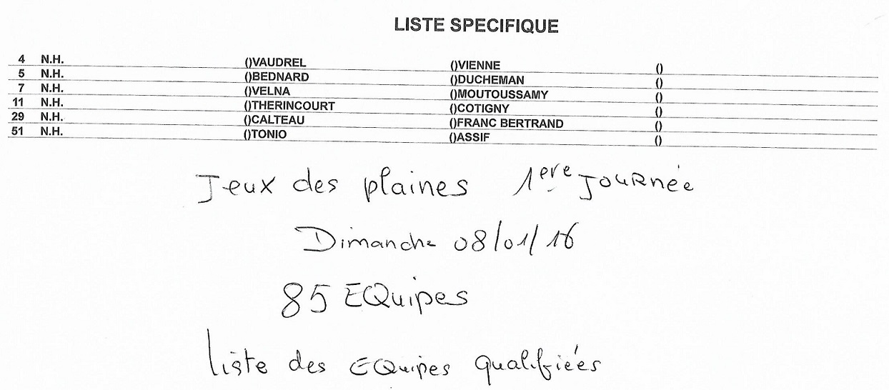 1ERE JOURNEE JEUX DES PLAINES 2017 1ERE JOURNEE JEUX DES PLAINES 2017