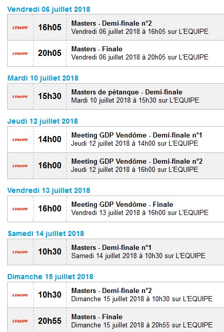 DIFFUSIONS PETANQUE TELEVISION DIFFUSIONS PETANQUE TELEVISION