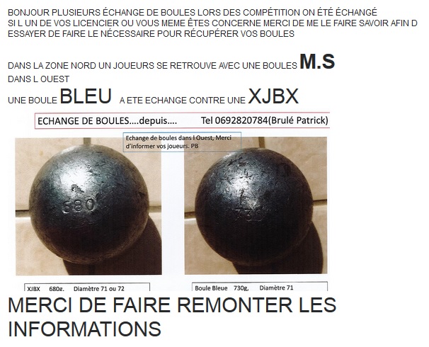 ECHANGE DE BOULES ECHANGE DE BOULES