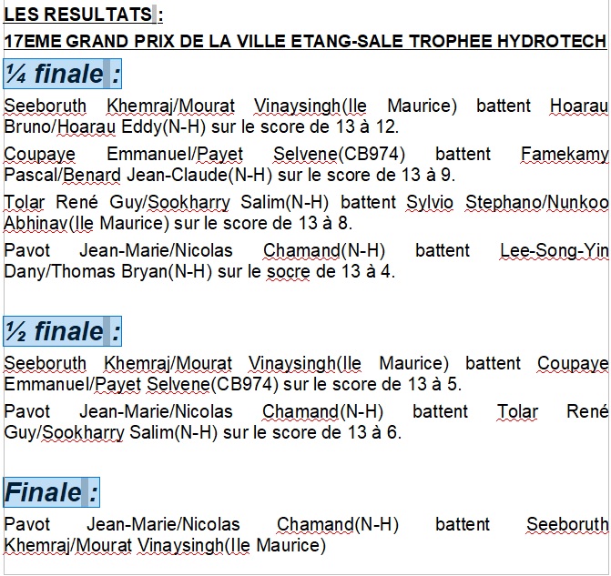 17EME GRAND PRIX PETANQUE