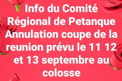 ANNULATION COUPE DE LA REUNION