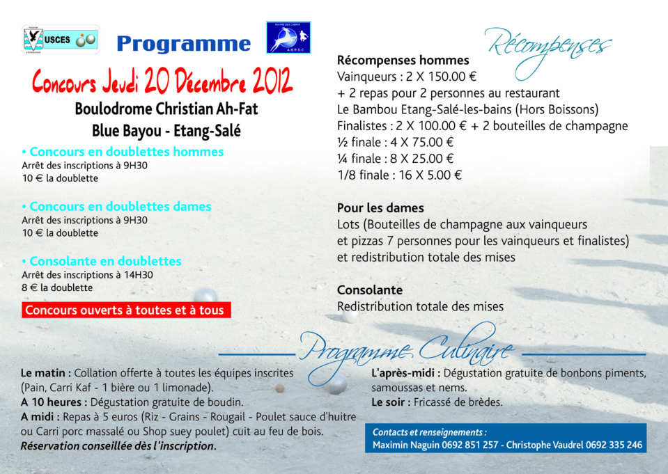 ANIMATION PETANQUE DU 20 DECEMBRE ANIMATION PETANQUE DU 20 DECEMBRE