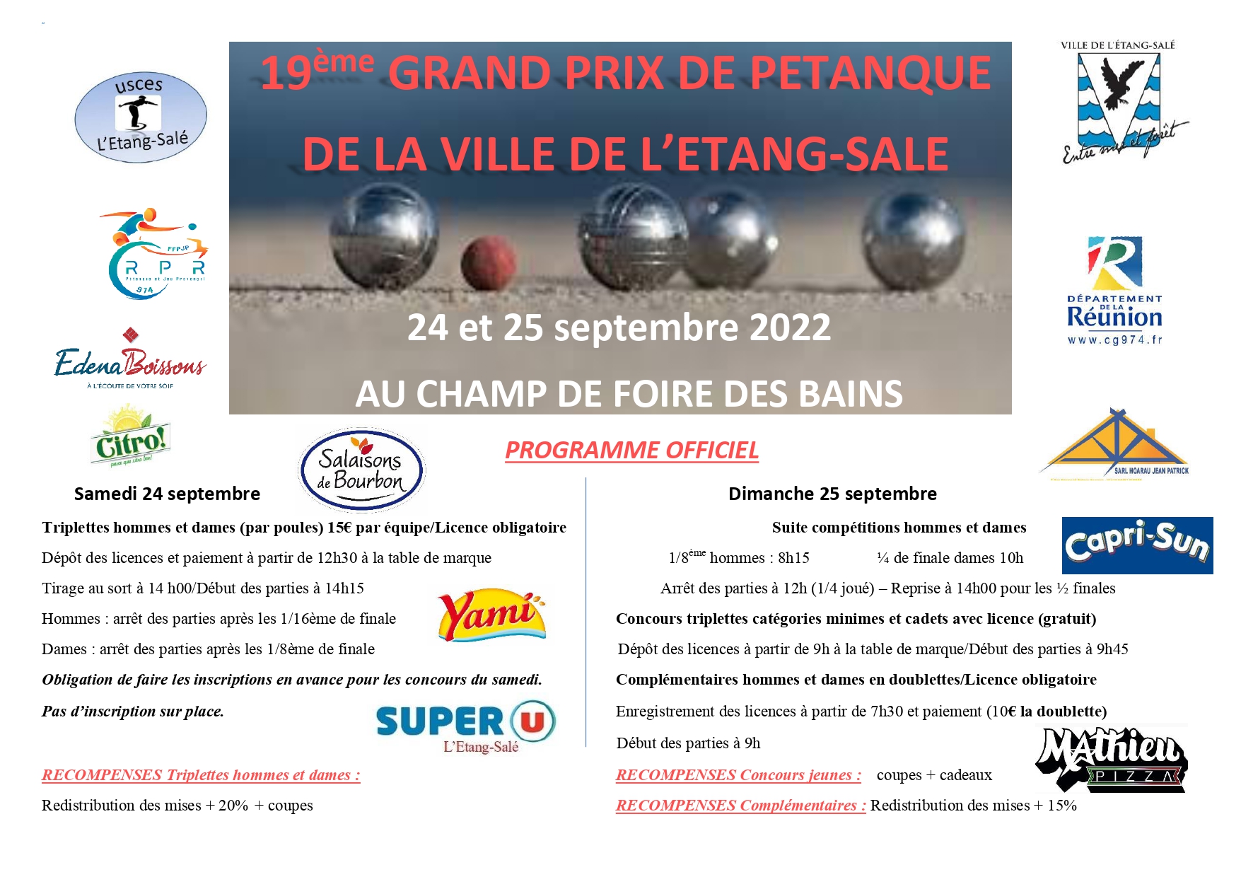 INFORMATIONS ET INSCRIPTIONS GRAND PRIX DE L'USCES 2022