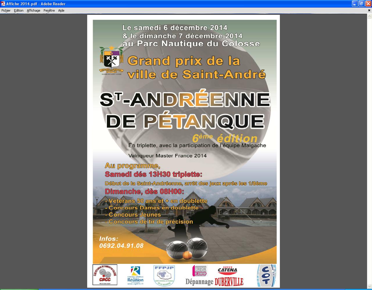 6ème édition de « LA SAINT-ANDREENNE DE PETANQUE » 6ème édition de « LA SAINT-ANDREENNE DE PETANQUE »