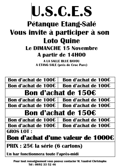LOTO QUINE DE L'USCES LOTO QUINE DE L'USCES