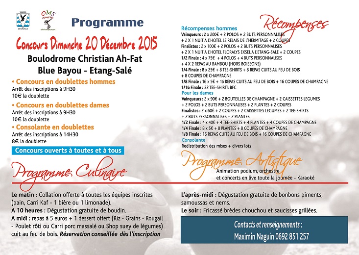 TOURNOI DU 20 DECEMBRE TOURNOI DU 20 DECEMBRE