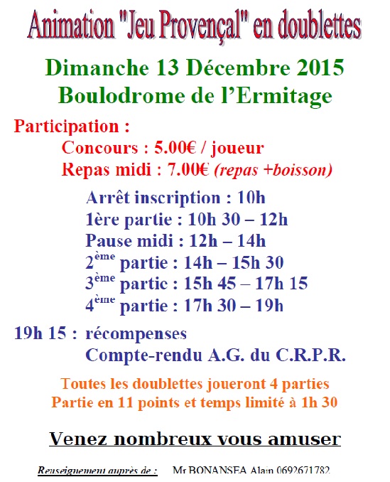 ANIMATION JEU PROVENCAL ANIMATION JEU PROVENCAL