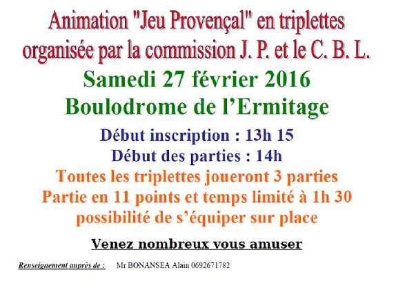 ANIMATION JEU PROVENCAL