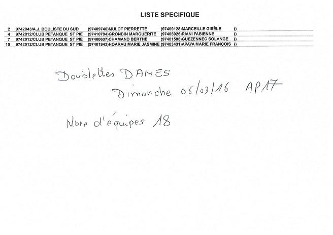 1ERE QUALIF DOUBLETTES DAMES