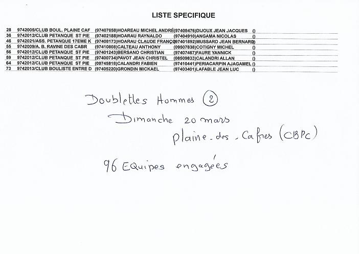 2EME QUALIF DOUBLETTES HOMMES CHAMPIONNAT