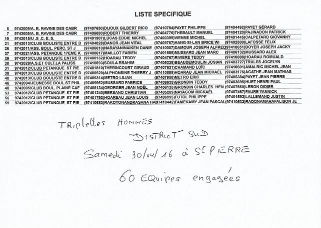 2EME QUALIF TRIPLETTES SENIOR 2EME QUALIF TRIPLETTES SENIOR