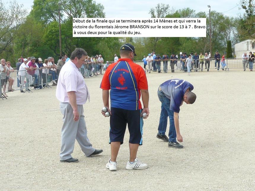 SUITE CHAMPIONNAT DU CHER  TETE A TETE 25 AVRIL 2010.