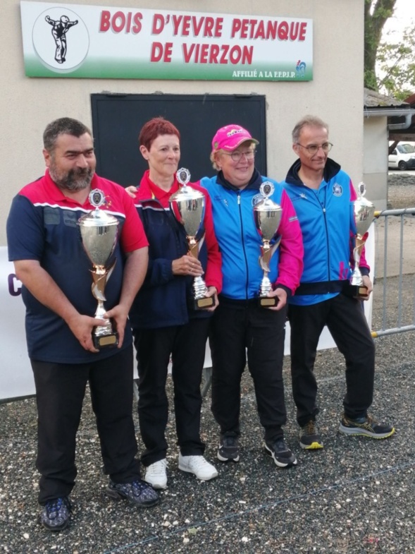 Stephane LAHOUSSINE et Noëlle KLOCKOWSKI Champions du Cher Doublettes Mixte 2023.