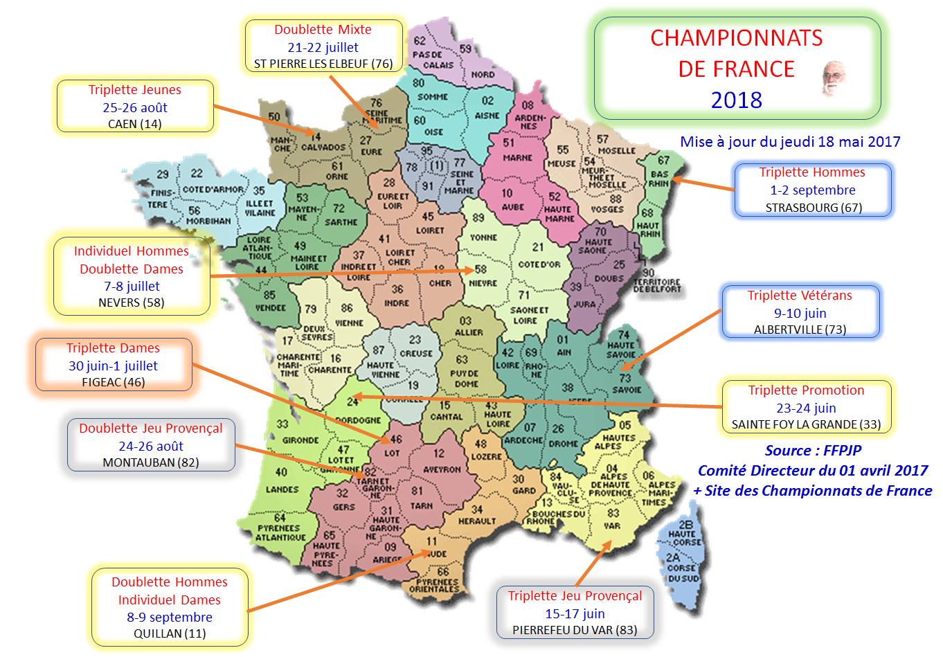                                     LES CHAMPIONNATS DE FRANCE 2018